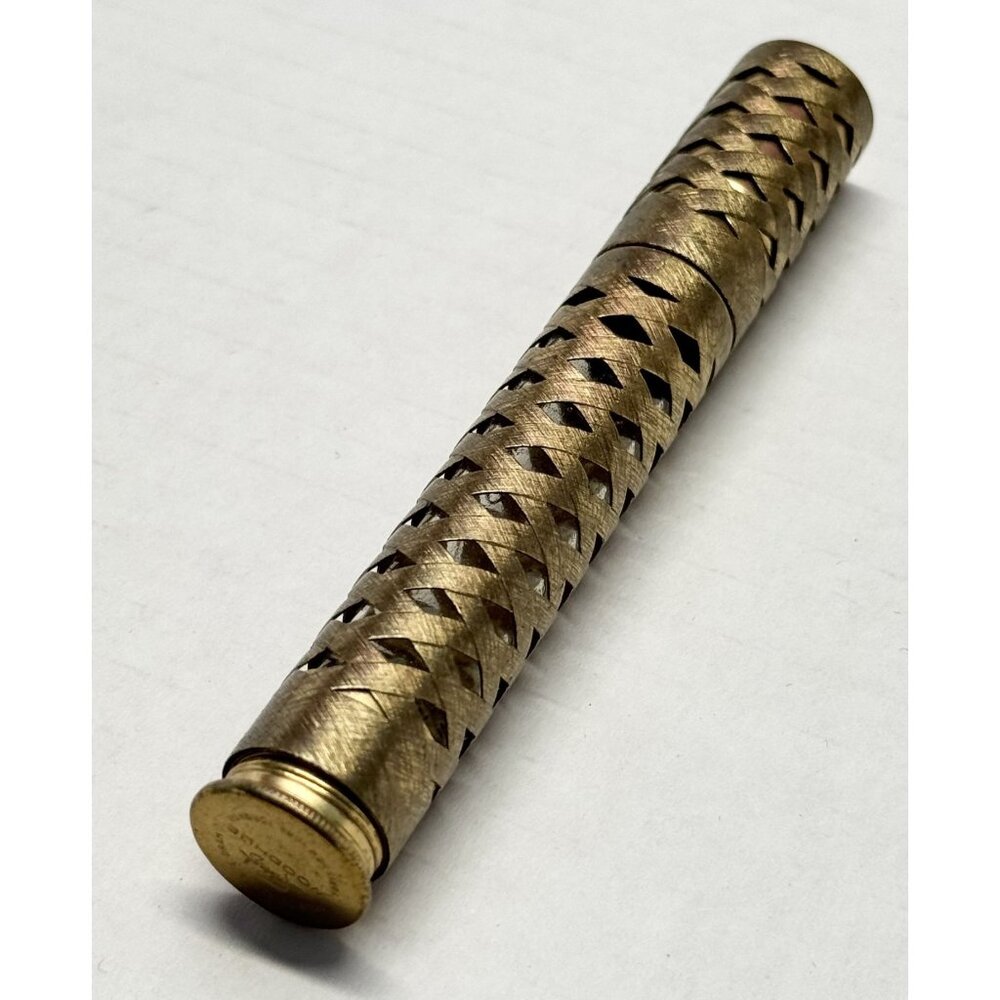 Vintage WOODHUE by FABERGE Fabergette Brass Glass Roll-On Perfume